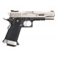 Страйкбольный пистолет WE COLT M1911 HI-CAPA 5.1 WET REX Long, металл, перфорированный кожух, WE-H001WET-SV